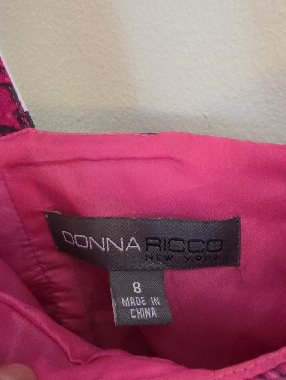 Donna Ricco Fuchsia Pink and White Floral Sundress - Picture 2 of 5